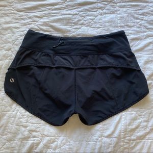 black lululemon speed up shorts